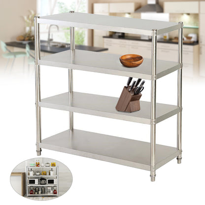 Keukenrek – Opbergrek – Gootsteenkast Organizer – Keukentrolley – Keukenorganizer – RVS Staal – 4 Niveaus – Max. 50 kg Draagvermogen