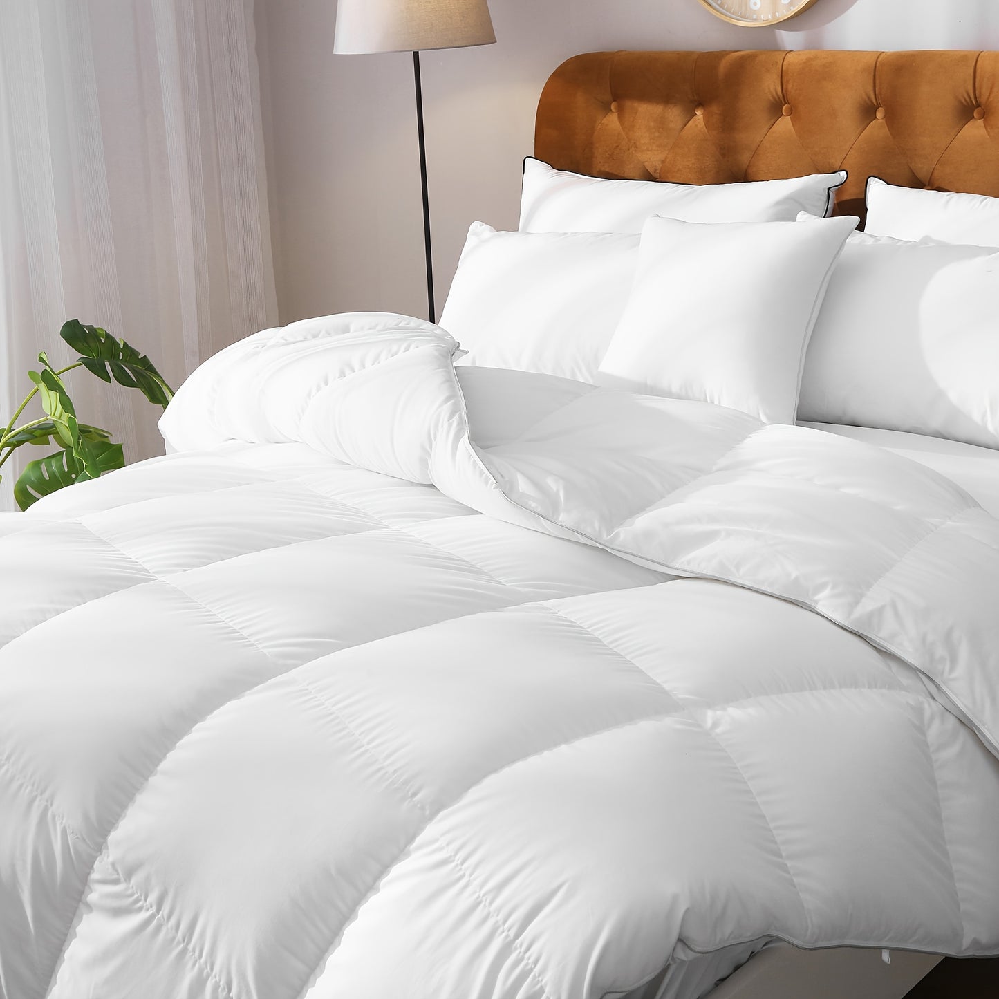 Donsdeken – Dekbed – Quilts – Slaapdeken – Ganzendonsdeken – 75% Witte Ganzendons – Soft Satijnen Katoenen Hoes – All Season Warmte – Machinewasbaar