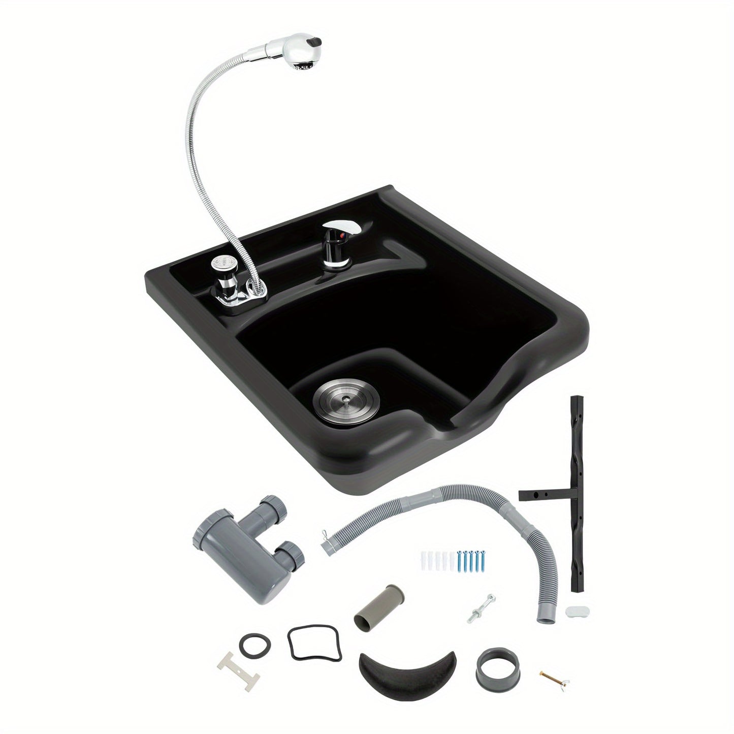 douchebak – wasbak – shampoo wastafel – draagbare haarwasbak – mobiele wasbak – ABS kunststof – warm en koud water aansluiting - QUORE