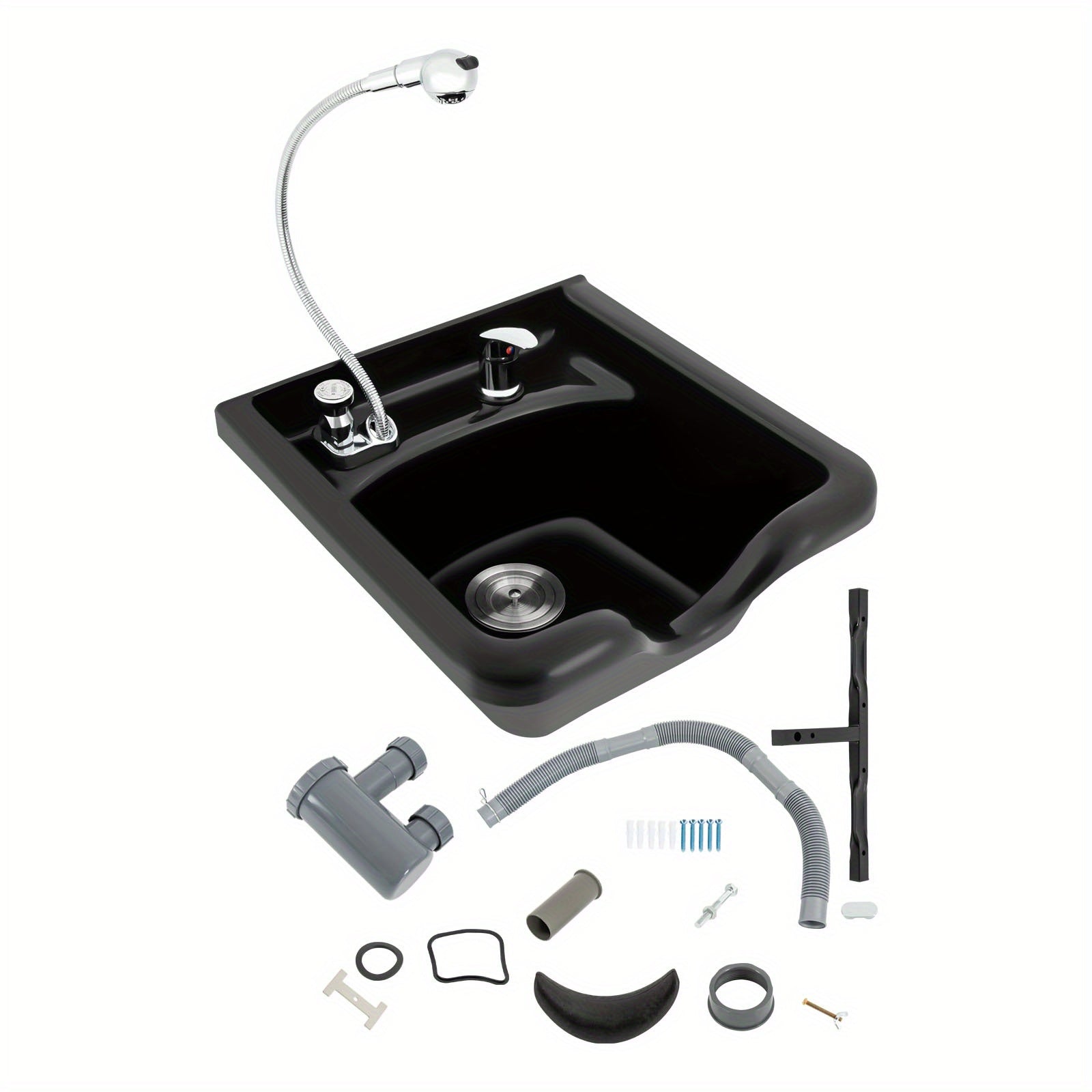 douchebak – wasbak – shampoo wastafel – draagbare haarwasbak – mobiele wasbak – ABS kunststof – warm en koud water aansluiting - QUORE