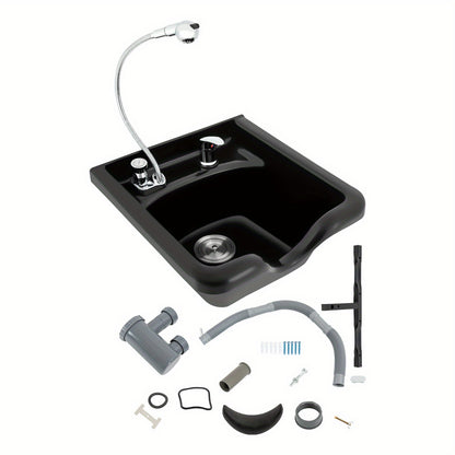 douchebak – wasbak – shampoo wastafel – draagbare haarwasbak – mobiele wasbak – ABS kunststof – warm en koud water aansluiting - QUORE