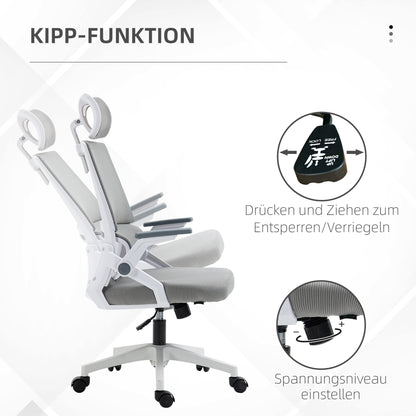 Bureaustoel – Bureaustoelen – Kantoorstoel – Office Chair – Draaistoel – Verstelbare Hoofdsteun – Mesh Rugleuning – Kantelfunctie – Tot 120 kg