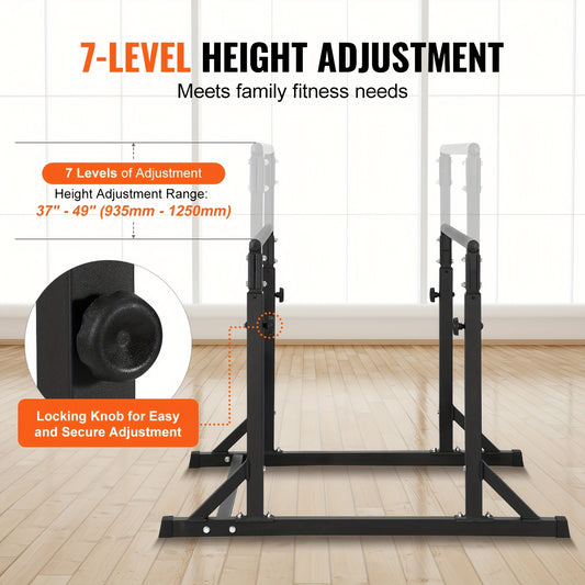 Dipstation – Dip Bars – Krachttoren – Power Tower – Parallettes – Verstelbare Hoogte – Stevig Q235A Stalen Krachtstation – 363 kg Draagvermogen