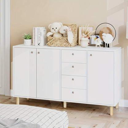Kast – Dressoir – Opbergkast – Ladekast – Kabinet – Wit Hout – Ruime Opbergruimte – Stevig & Duurzaam Design