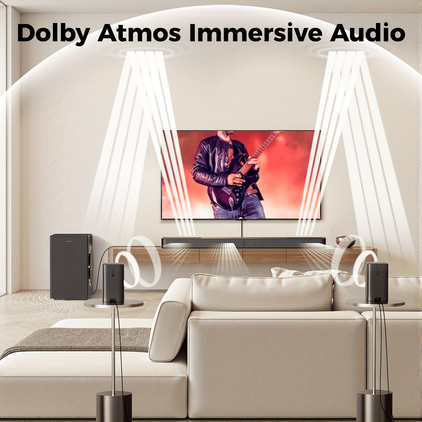 Soundbar – Home Cinema Speaker – Surround Geluidssysteem – TV Luidspreker – Draadloze Subwoofer – 5.1.2 Kanaals – Dolby Atmos – 460W Piekvermogen