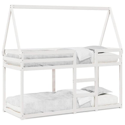 Bedframe – Bed – Slaapbank – Logeerbed – Studentenkamerbed – Wit – Massief Dennenhout – Compact 80x200 cm – Eenvoudige Montage