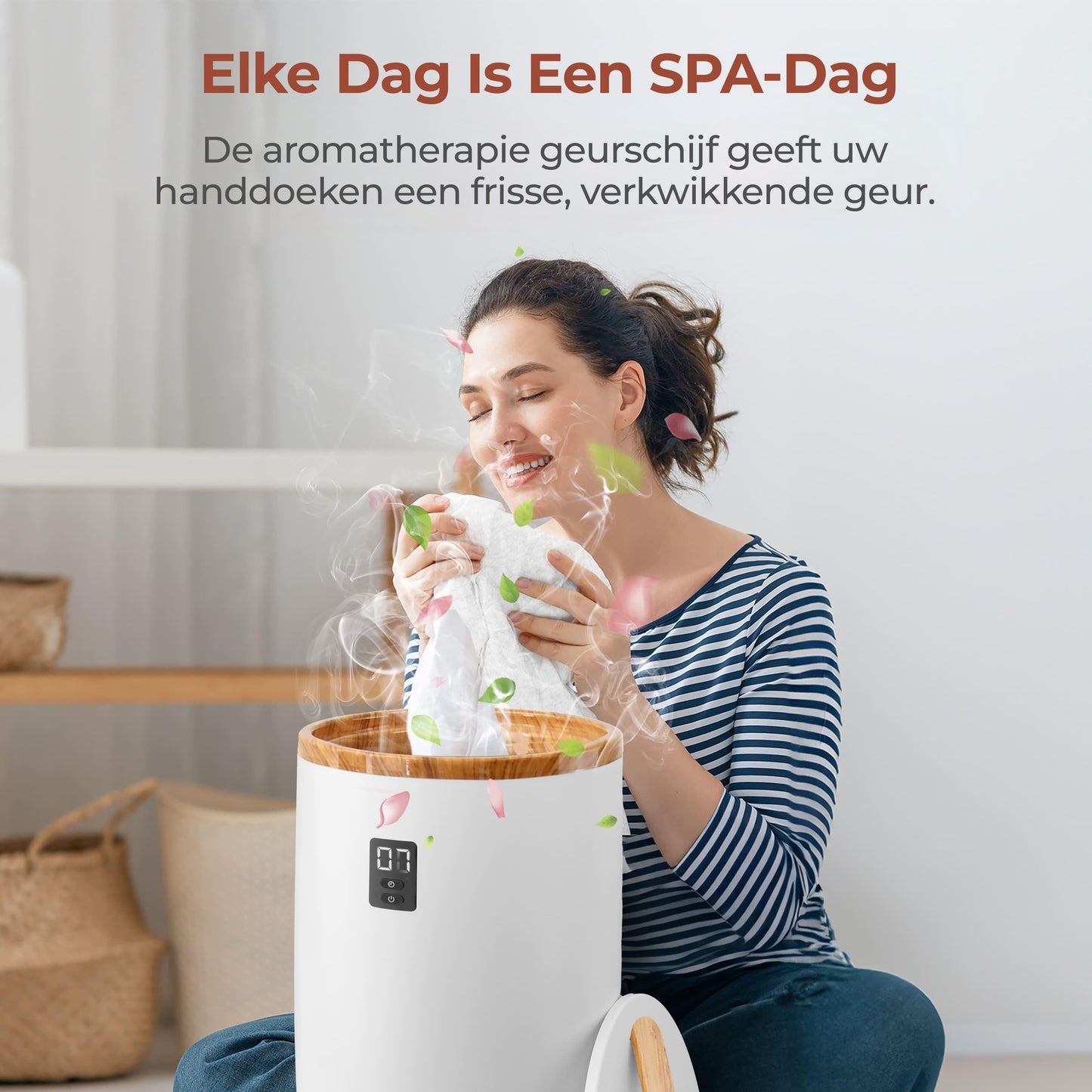 Handdoekverwarmer – Handdoekwarmer – Towel Warmer – Handdoek Stomer – Towel Heater – Bamboe Design – Timer Met Geurfunctie
