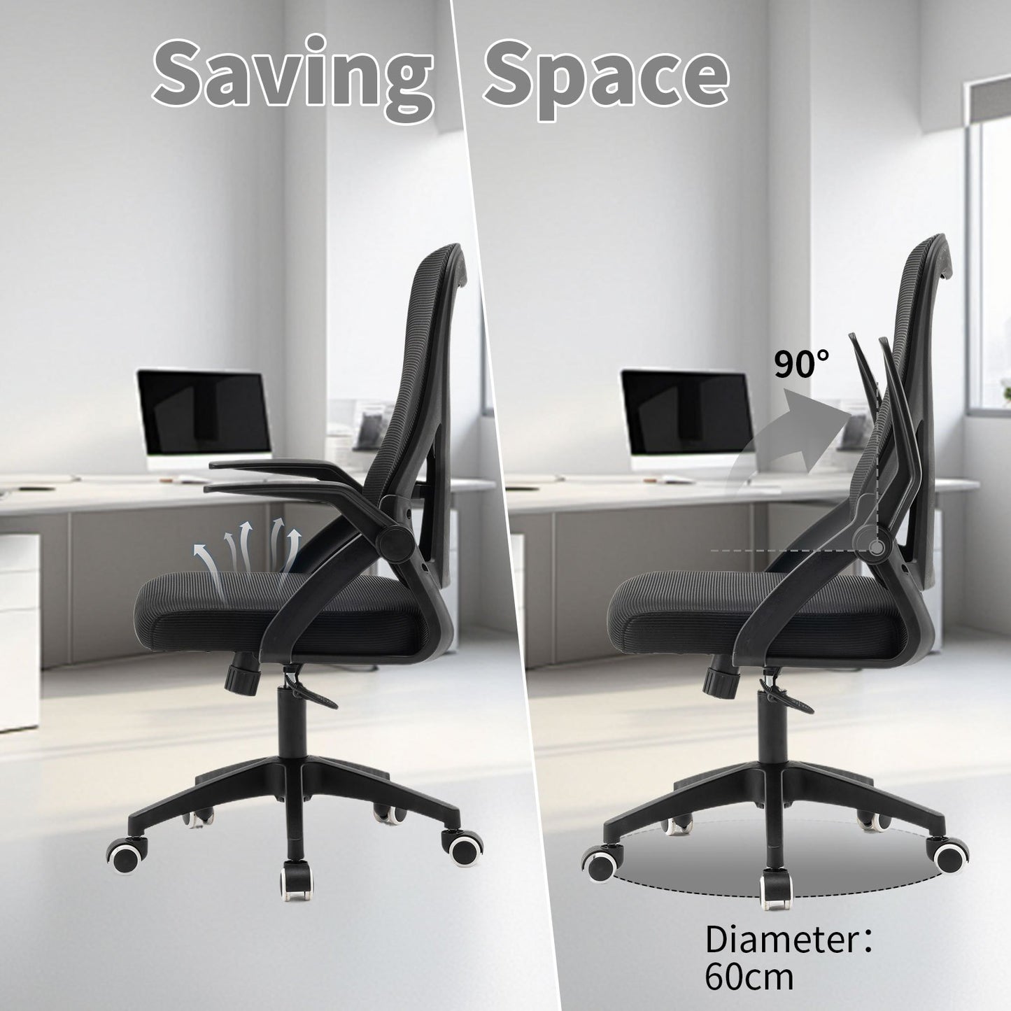 Bureaustoel – Kantoorstoel – Computestoel – Werkstoel – Ergonomische Stoel – Beige Goud – PU Lederen Bekleding – Max Draagkracht 180 kg