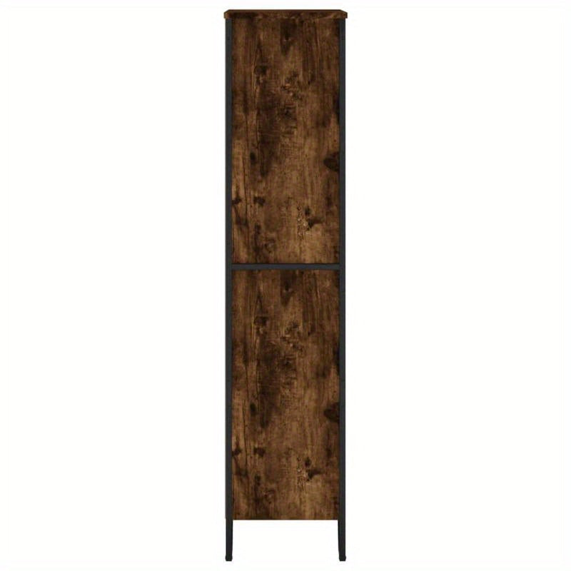Bookshelf 80X31X137.5 Cm Made of Treated Wood in Smoked Oak Color. Vertical Shelves, Sturdy And Durable, Attractive, Ample Storage Space, Smooth Surface, Moisture-Resistant, Warp-Resistant, And Split-Resistant, Suitable for O