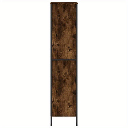 Bookshelf 80X31X137.5 Cm Made of Treated Wood in Smoked Oak Color. Vertical Shelves, Sturdy And Durable, Attractive, Ample Storage Space, Smooth Surface, Moisture-Resistant, Warp-Resistant, And Split-Resistant, Suitable for O