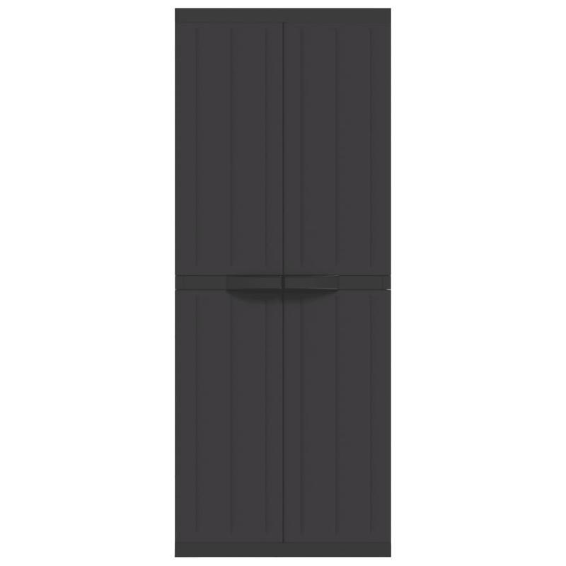 Tuinkast – Tuinschuur – Opbergkast – Tuinberging – Buitenbox – Duurzaam PP Materiaal – 65x37x165 cm – Met Slot en Planken