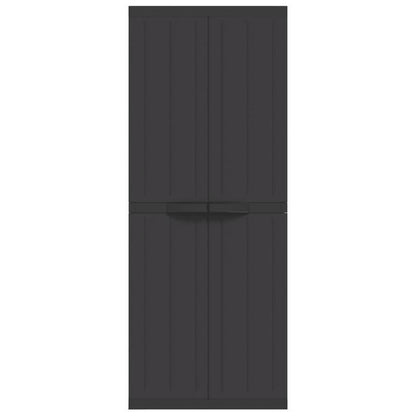 Tuinkast – Tuinschuur – Opbergkast – Tuinberging – Buitenbox – Duurzaam PP Materiaal – 65x37x165 cm – Met Slot en Planken