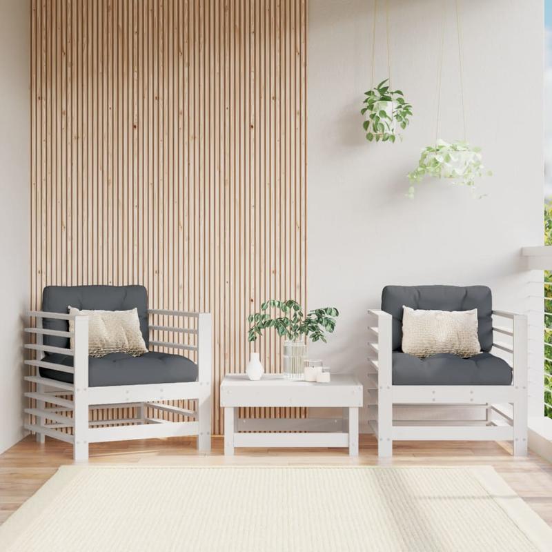 Tuinstoelen – Tuinstoel Set – Buitenstoel – Houten Stoel – Terrasstoel – Massief Grenenhout – Inclusief Comfortabele Kussens