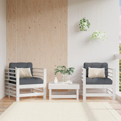 Tuinstoelen – Tuinstoel Set – Buitenstoel – Houten Stoel – Terrasstoel – Massief Grenenhout – Inclusief Comfortabele Kussens