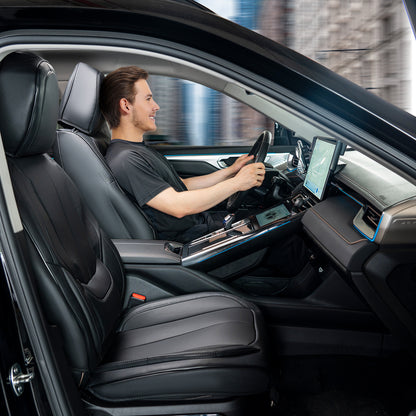 Autostoelhoes – Stoelhoes – Stoelhoezenset – Autostoelbeschermer – Autostoelhoes – Universeel Voorstoelen – Kunstleer – Airbagcompatibel – Volledig Omsloten Design