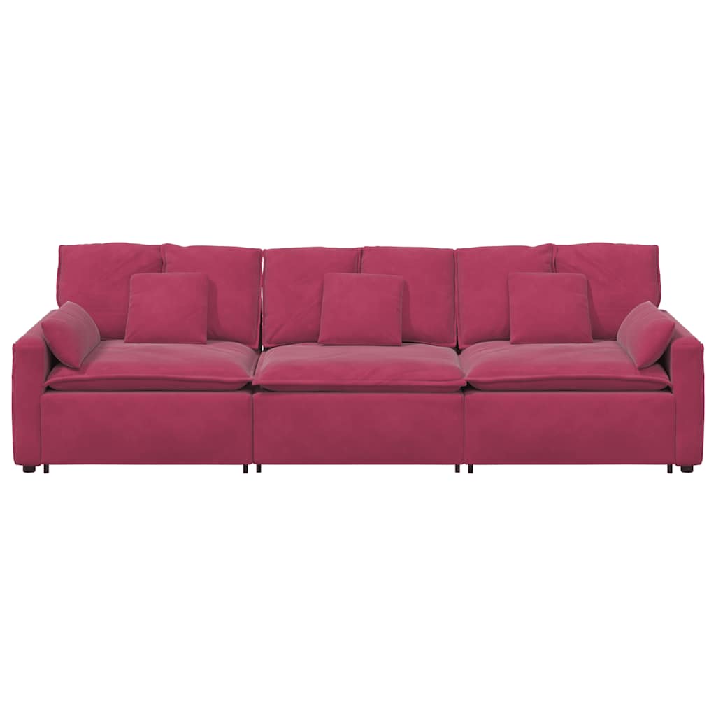 Hoekbank – Modulaire Bank – L-vormige Bank – Zitbank – Loungesofa – Velvet Bekleding – Stevig Metalen Frame – Donkergroen