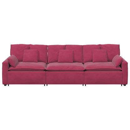 Hoekbank – Modulaire Bank – L-vormige Bank – Zitbank – Loungesofa – Velvet Bekleding – Stevig Metalen Frame – Donkergroen