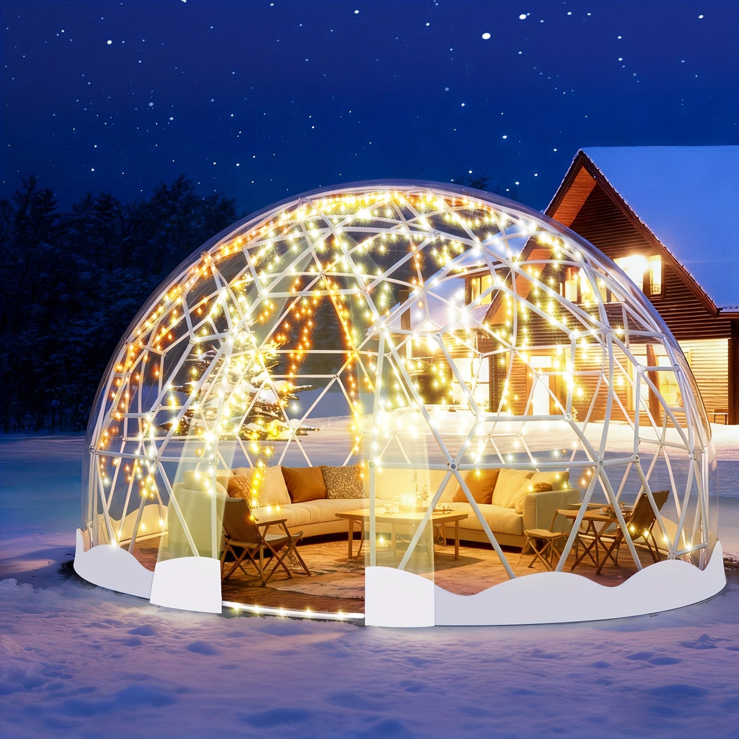Koepeltent – Iglo Tent – Buiten Tent – Tuin Tent – Kampeer Tent – 4.6m Diameter – Weerbestendig ABS Frame & TPU Cover