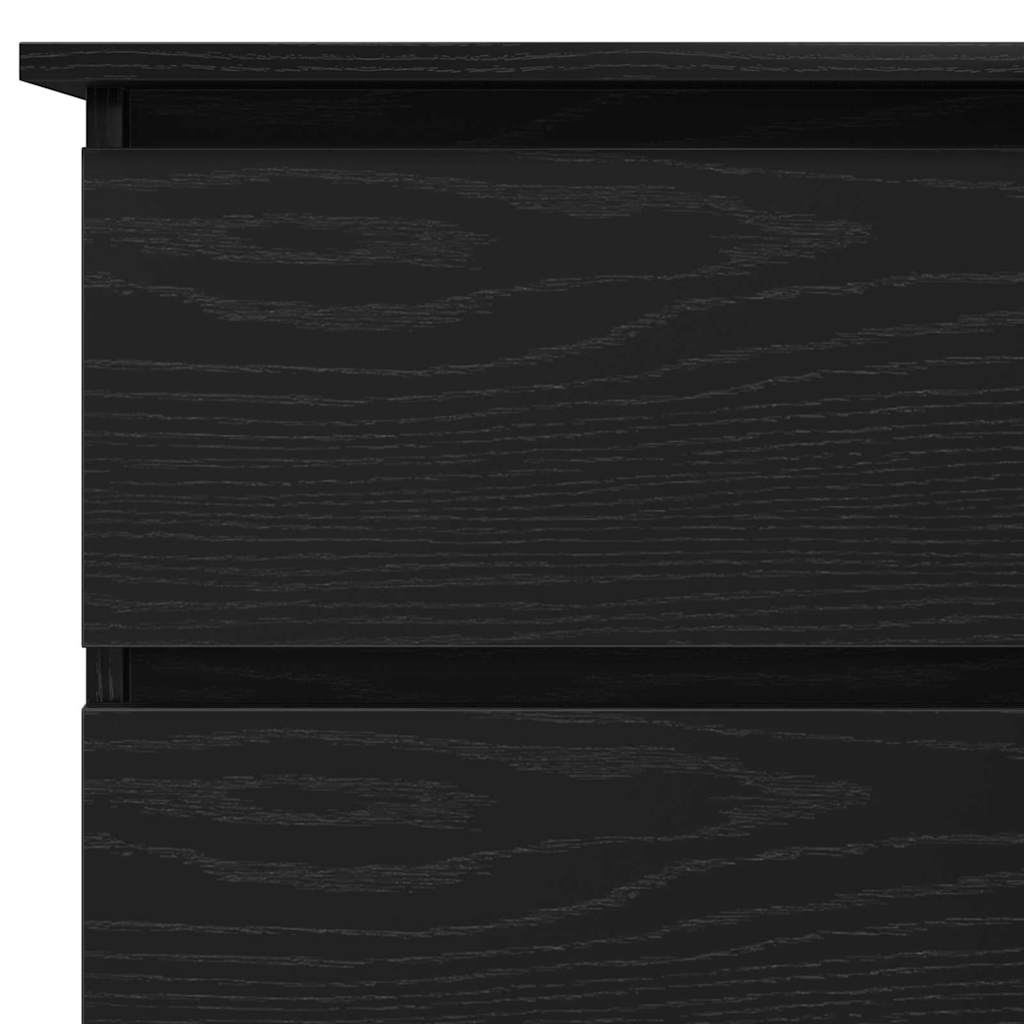 Hoekbureau – Bureau – Computertafel – Werkplek – Bureautafel – Hoogwaardig Vochbestendig Hout – 4 Lades Met 2 Kastdeurtjes – Mat Zwart