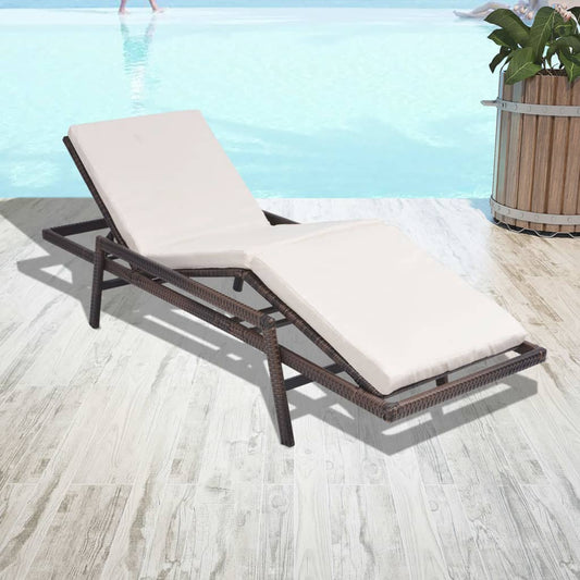 Verstelbare Ligstoel – Ligbed – Tuinstoel – Relaxstoel – Rattan Stoel – Verstelbare Rugleuning – Weerbestendig PE Rattan