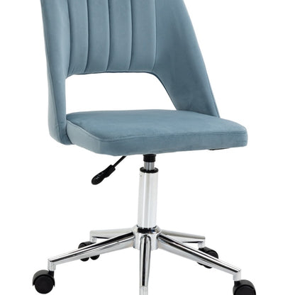 Bureaustoel – Office Chair – Werkstoel – Gaming Stoel – Draaistoel – Verstelbare Zithoogte 31-38 cm – 360° Draaibaar – Stevig Roestvrij Stalen Frame – Ergonomisch Comfort – Blauw