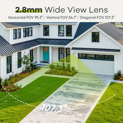 4-cameras beveiligingsset – bewakingscamera – IP-camera – beveiligingssysteem – CCTV set – 5MP POE camera’s – nachtzicht tot 30 meter – mens- en voertuigdetectie – audio-opname – zonder harde schijf