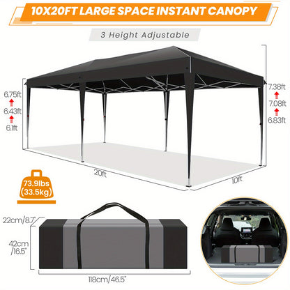 Pop-Up Gazebo – Tuin Tent – Evenementen Tent – Marktkraam Overkapping – 3X6 Meter – UV50+ Bescherming – Stevig Lichtgewicht Frame - QUORE