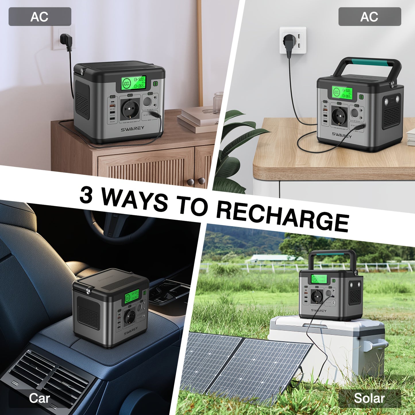 Draagbare Power Station – Mobiele Generator – Noodstroomvoorziening – Camping Accu – Solar Generator – 518Wh Capaciteit – 200W Zonnepaneel