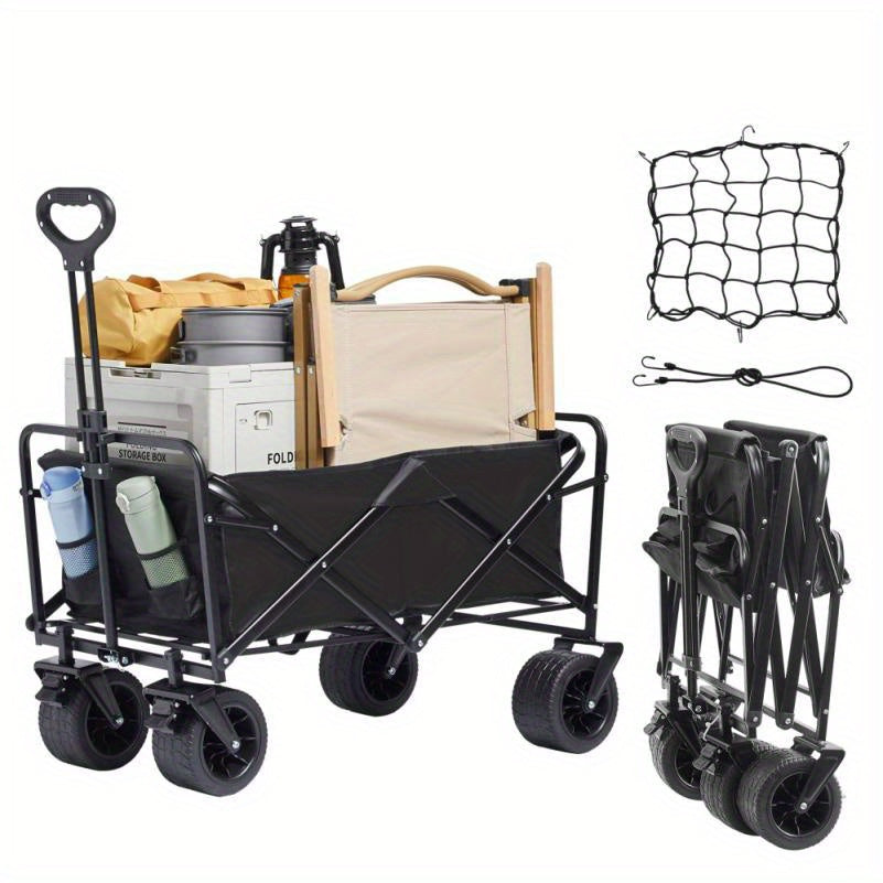 Bolderwagen – Inklapbare Wagen – Transportwagen – Strandwagen – Draagkracht 158 Kg – All-Terrain Wielen