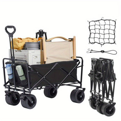 Bolderwagen – Inklapbare Wagen – Transportwagen – Strandwagen – Draagkracht 158 Kg – All-Terrain Wielen