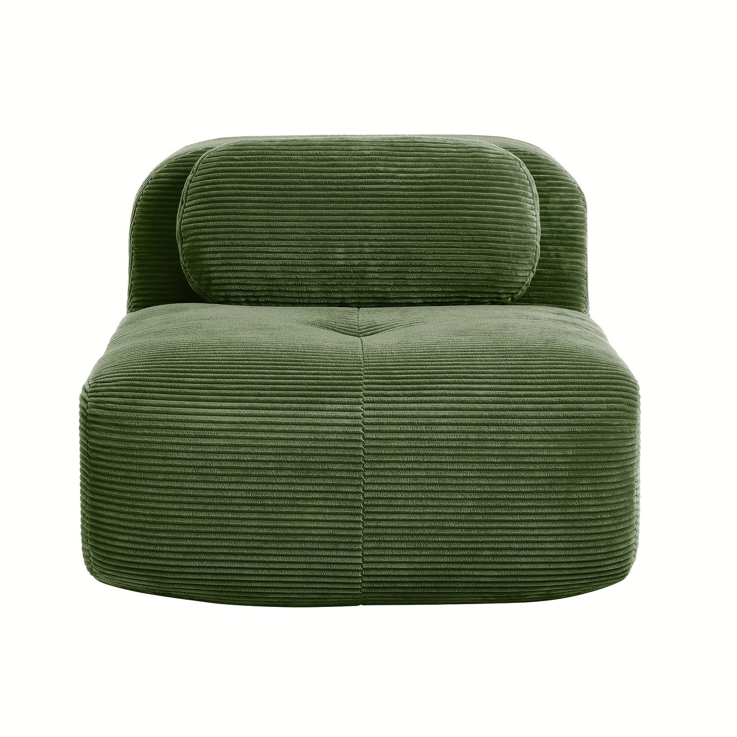 Fauteuil – Zitzak – Relaxstoel – Lounge Chair – Groene Bekleding – Compact Armlos Ontwerp – Comfortabele Kussens