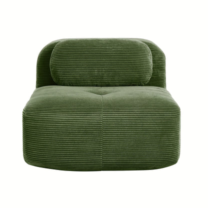 Fauteuil – Zitzak – Relaxstoel – Lounge Chair – Groene Bekleding – Compact Armlos Ontwerp – Comfortabele Kussens
