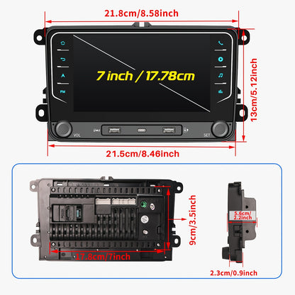 Android 14 Autoradio – Multimedia Systeem – Carplay Speler – Navigatie Radio – AHD Camera Inclusief – 7 Inch IPS Touchscreen – 4GB RAM 64GB Opslag