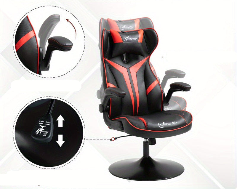Gamingstoel – Gamestoel – Bureaustoel – Gaming Chair – Game Stoel – Ergonomisch Ontwerp – Verstelbare Zithoogte 106-112 cm – Stalen Frame Zwart/Rood