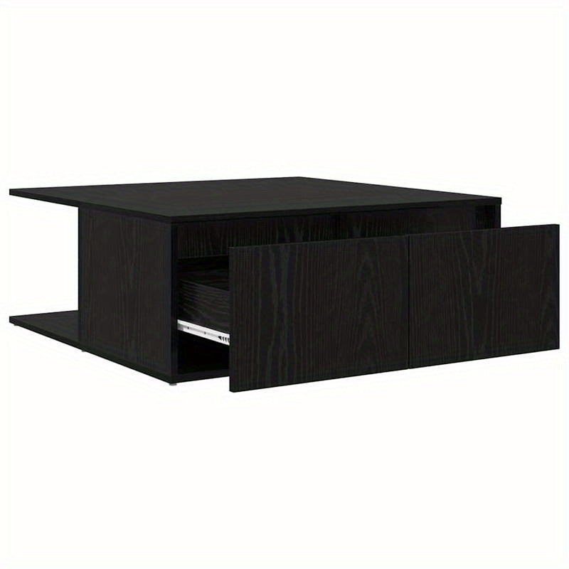 Coffee table met lade met opslag Black Oak 80 x 80 x 31cm Edited Wood Removable, suitable for indoor use and suitable for all seasons