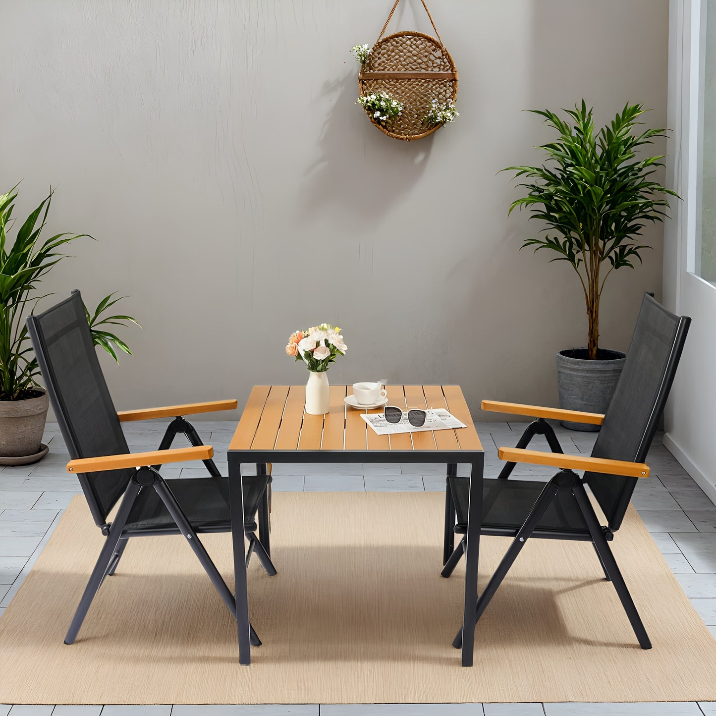 Campingstoel – Klapstoel – Vouwstoel – Tuinstoel – Kampeerstoel – Aluminium Frame – 7-standen Verstelbare Rugleuning – Set van 2