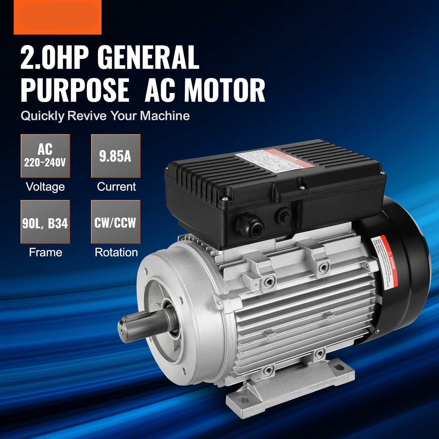 Elektromotor – Motor – Aandrijfmotor – Elektrische Motor – Compressormotor – 1,5 kW Vermogen – Draaien in Twee Richtingen