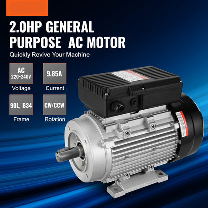 Elektromotor – Motor – Aandrijfmotor – Elektrische Motor – Compressormotor – 1,5 kW Vermogen – Draaien in Twee Richtingen