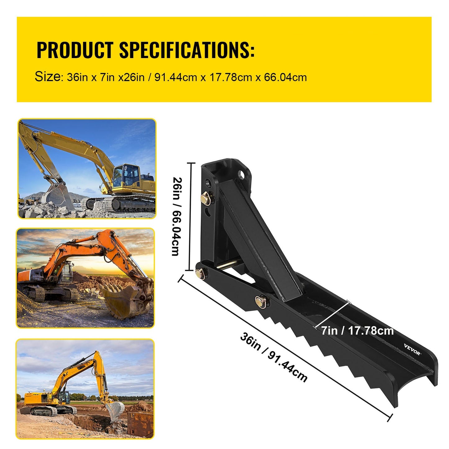 Graafmachine Duim – Graafbakgrijper – Graafbakklem – Graafbakduim – Graafmachine Hulpstuk – Verstelbaar – 36 Inch Staalplaat – Heavy-Duty Constructie