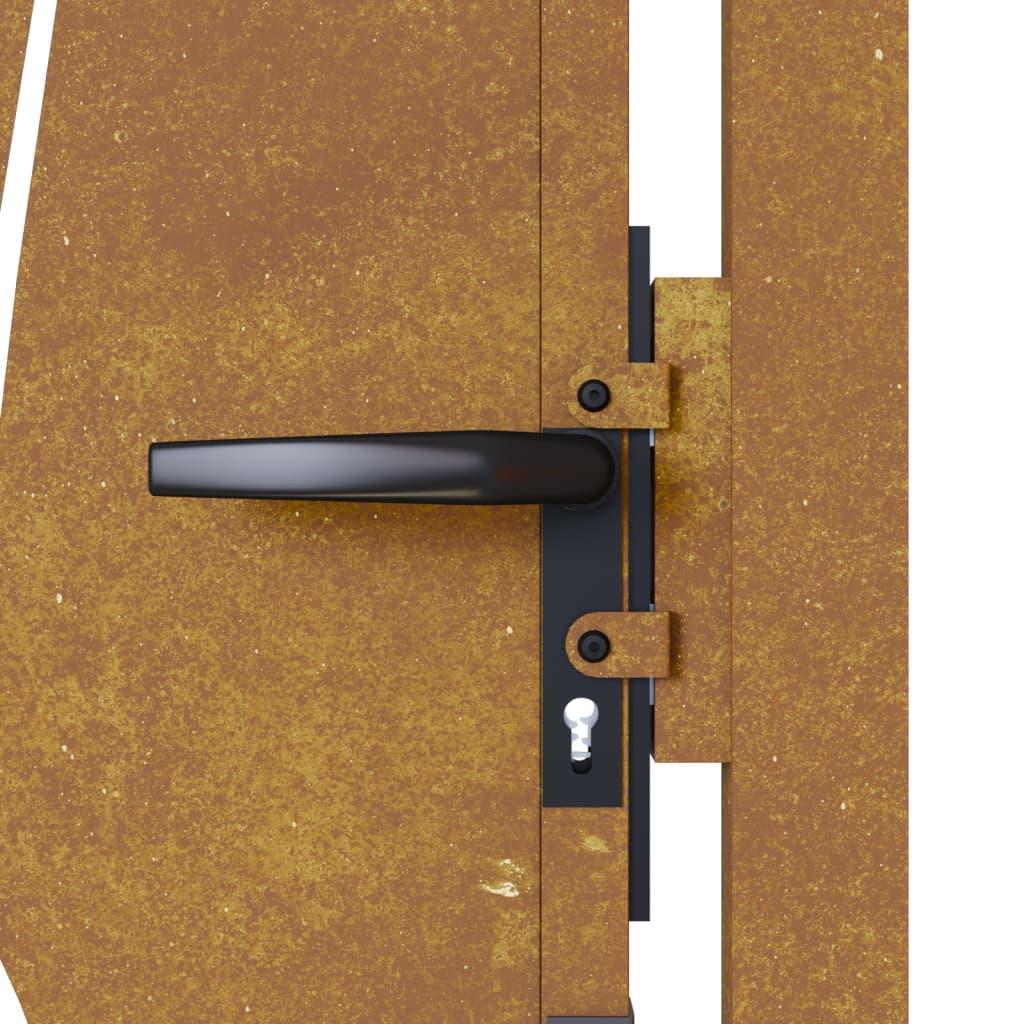 Tuinafscheiding – Tuinscherm – Schutting – Buitenmuur – Cortenstaal Bruin – Graspatroon – 105x155 cm – Weerbestendig