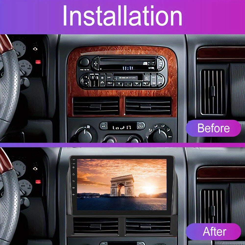 Autoradio Jeep Grand Cherokee – Multimedia Speler – Navigatiesysteem – Double DIN – Touchscreen Radio – 9 Inch HD Display – Android 15 Systeem – Draadloze CarPlay & Achteruitrijcamera