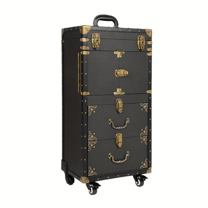 Make-up Trolley – Make-up Koffer – Beautycase – Visagie Koffer – Cosmetica Koffer – 3 Lades – Afsluitbaar Met Wielen – Zwart