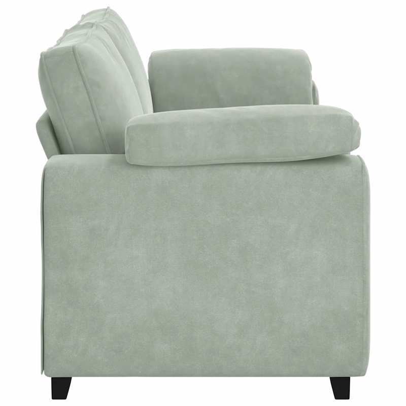 Slaapbank – Zitbank – Bankstel – Bedbank – Fauteuil – 3-zits met 2 stoelen – Lichtblauw wit – Hardhouten frame – Compact 178 cm hoog – Direct gebruiksklaar zonder montage
