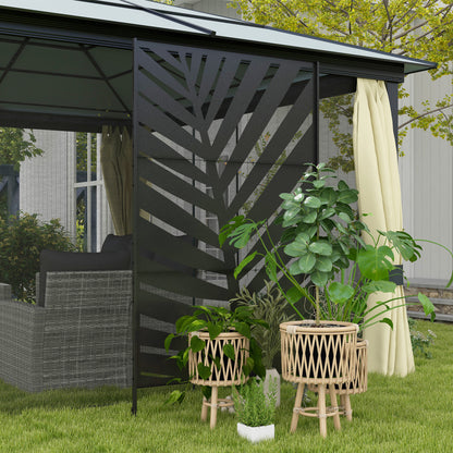 Tuinscherm – Schutting – Privacy Scherm – Balkon Afsluiting – Tuinafscheiding – Stijlvol Mat Zwart – Epoxy Staal Weerbestendig – 122x45x198 cm