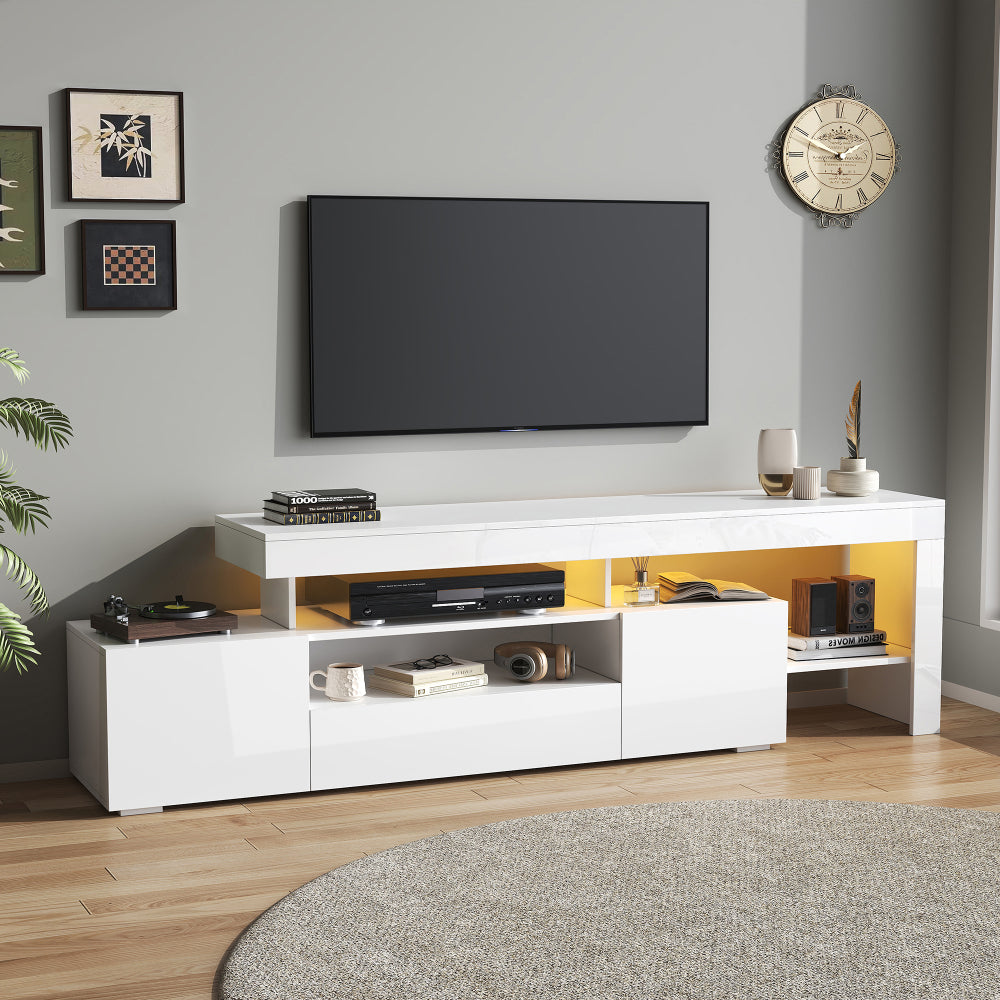 Tv-meubel – TV-kast – Mediameubel – Entertainmentmeubel – Dressoir – Wit – 3 Gesloten Kasten – Geschikt voor 85 Inch TV