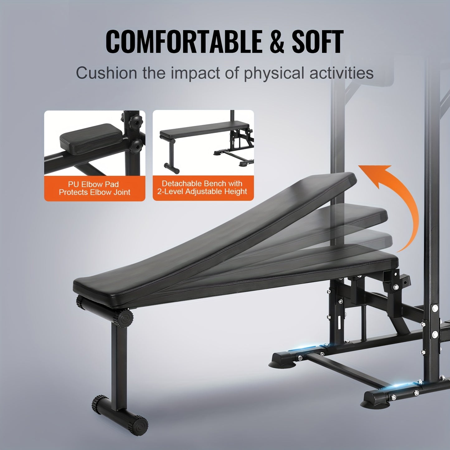 Power Tower – Thuisfitnessapparaat – Krachttrainer – Fitnessstation – Workoutstation – Verstelbare Pull-Up Bar – Maximaal 200 Kg Belastbaar