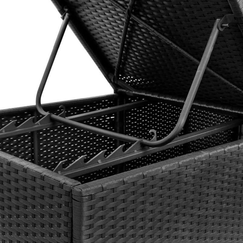 Loungebankstoel – Loungestoel – Relaxstoel – Tuinstoel – Verstelbare Ligstoel – Gevlochten Resin – Inclusief Comfortabele Kussen – Zwart
