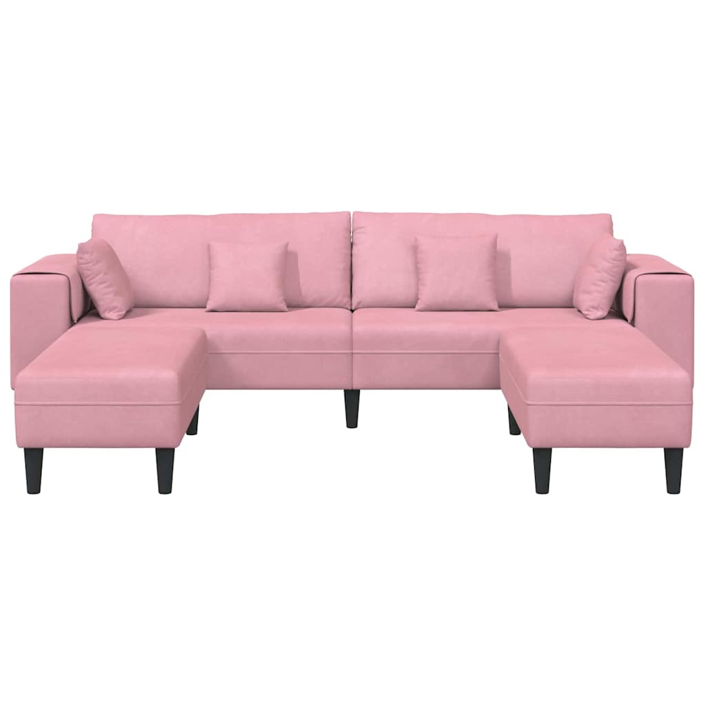 Velvet Bank – Sofa – Zitbank – Loungebank – Slaapbank – Crèmekleurig Fluweel – Stevig Houten Frame – Comfortabele Foamvulling