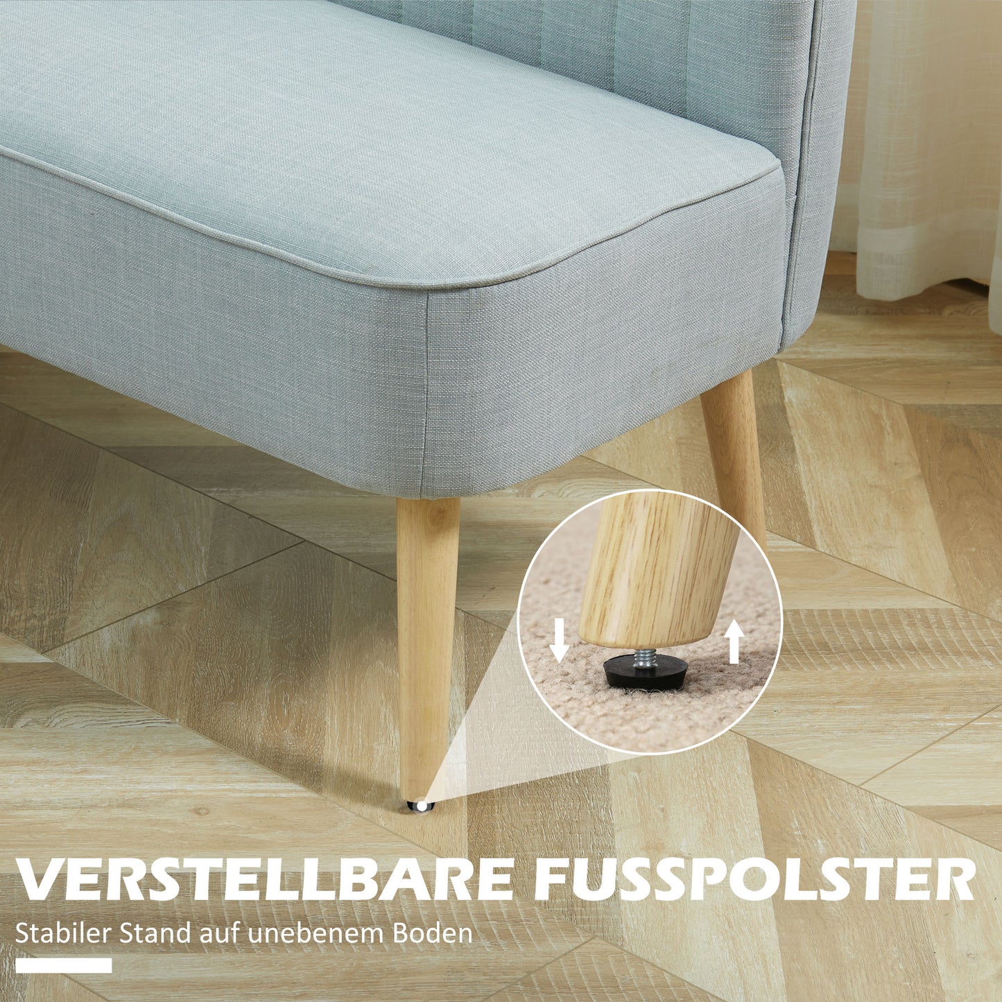 2-Zits Bank – Sofa – Loveseat – Tweezitsbank – Zitbank – Lichtgroen – Compact Formaat – Zachte Bekleding