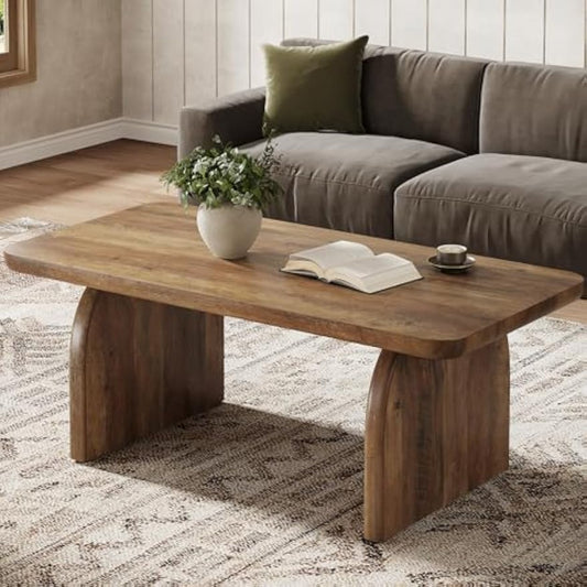 Salontafel – Woonkamertafel – Koffietafel – Bijzettafel – Tafeltje – Groot – Rechthoekig – Houtnerf Bruin – Lage Profiel – Stevig Met Verstelbare Poten